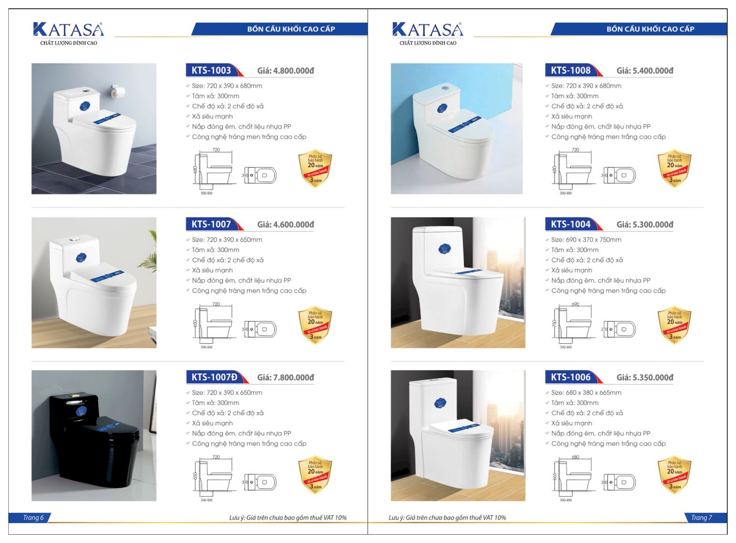 Thiết bị vệ sinh KATASA Catalogue và Bảng giá mới nhất /Page 